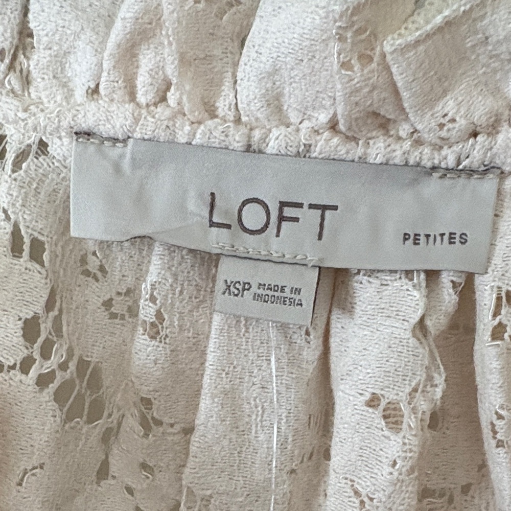LOFT Beige Lace Blouse - Picture 2 of 5